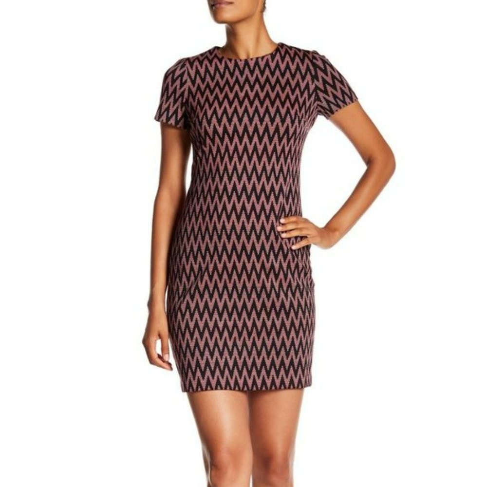 Calvin Klein Zigzag Print Ponte Knit Dress Sz 6